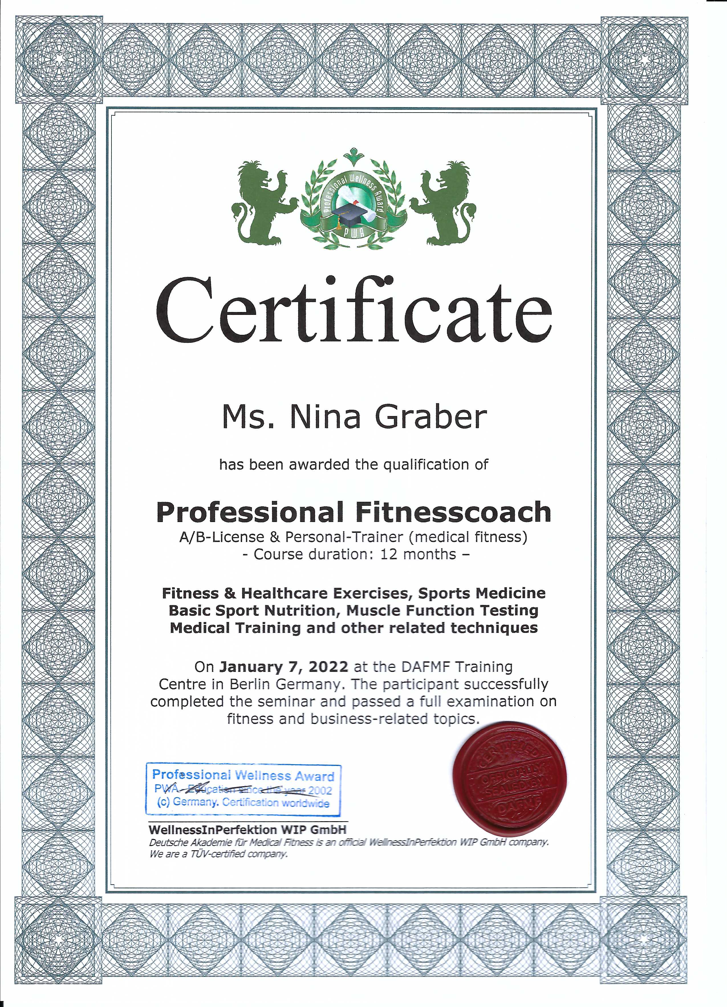 FitnessLizenzenglisch