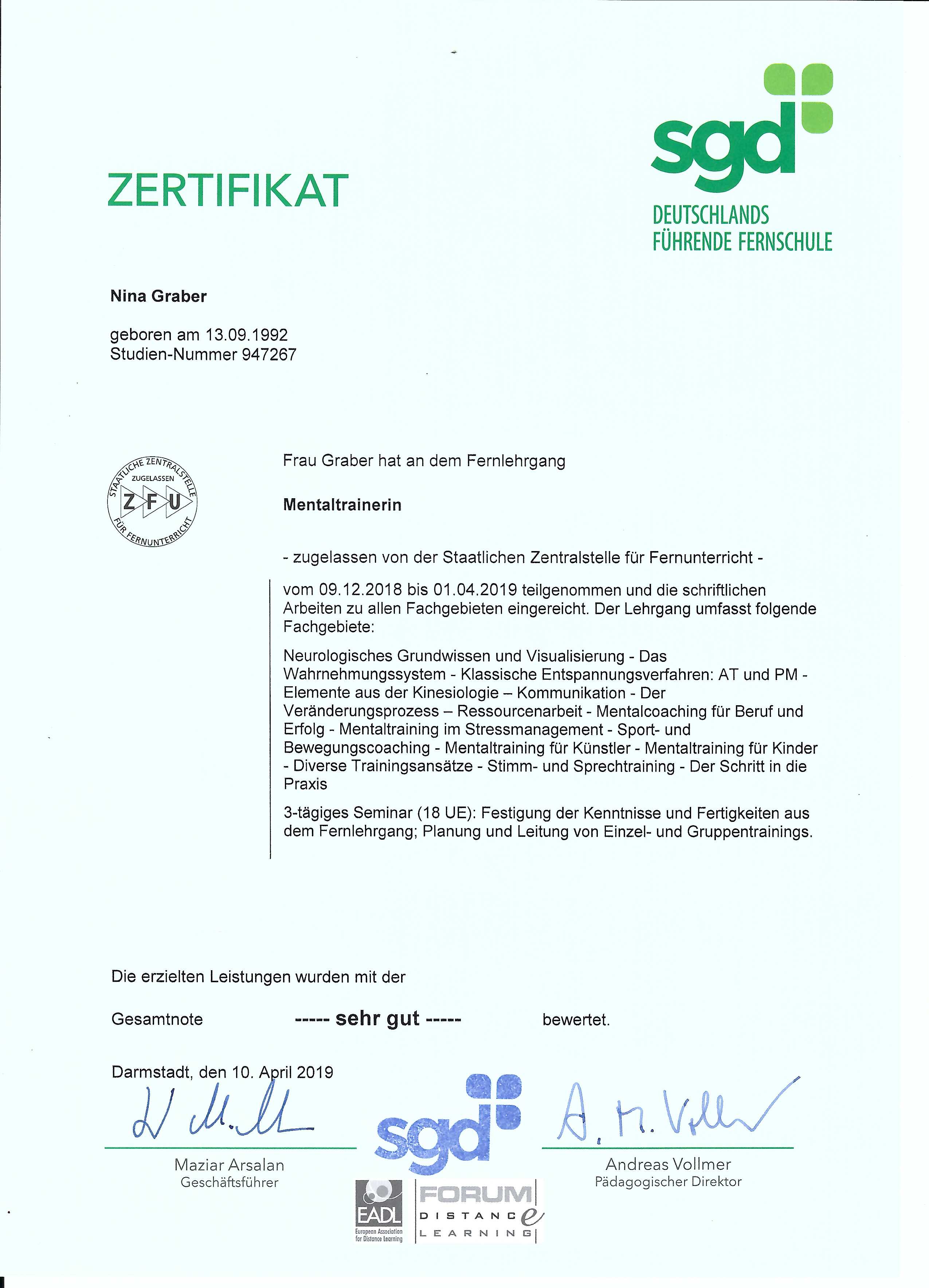 MentaltrainerZertifikat